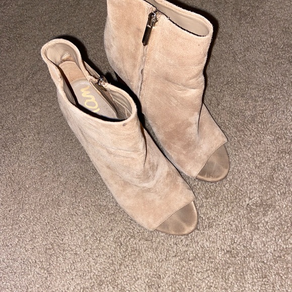 Sam Edelman Yaris Camel Peep Toe Booties - Picture 4 of 9